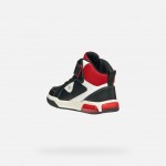 GEOX ΑΓΟΡΙ  SNEAKERS  J569CC 05411 C0048 ΜΑΥΡΟ ΚΟΚΚΙΝΟ